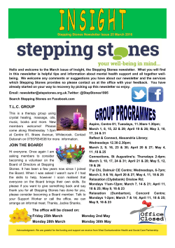 Insight - Stepping Stones Newsletter February 2016