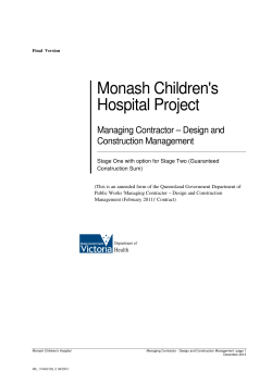 Managing Contractor Contract - Monash Childrens