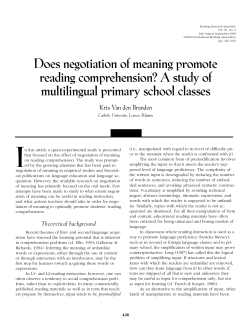 Does negotiation of meaning promote reading comprehension? A