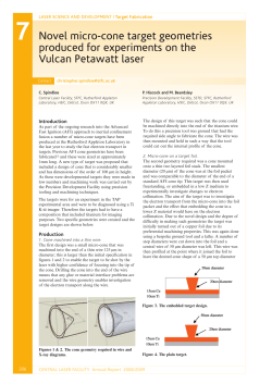 Novel micro-cone target geometries produced for experiments on