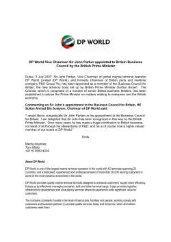 DP World Vice Chairman Sir John Parker appointed to Britain