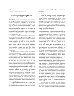 NEW THINKING ABOUT NATURAL GAS by Robert A