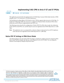 Implementing 9.8 Gbps CPRI in Arria V GT and ST Devices