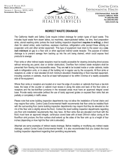indirect waste drainage - Contra Costa Health Services