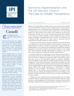 Sanctions Implementation and the UN Security Council: The Case