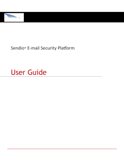 Sendio&reg; E-mail Security Platform User Guide