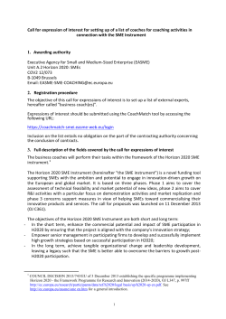 Call for expression of interest - European Commission