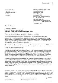 Dear Mr. Richards Licensing Act 2003 Name of Premises: Old