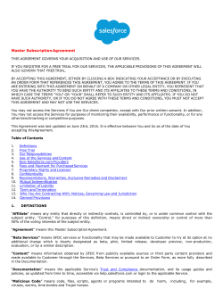 Master Subscription Agreement