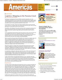 Logistics: Shipping on the Panama Canal