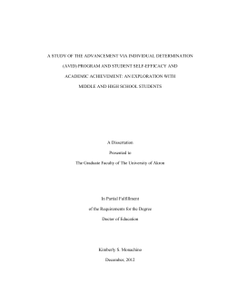 A STUDY OF THE ADVANCEMENT VIA INDIVIDUAL