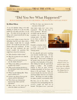 The Importance Establishing The Witness`s Vantage Point During