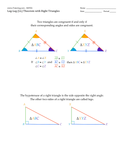 Leg‐Leg (LL) Theorem with Right Triangles