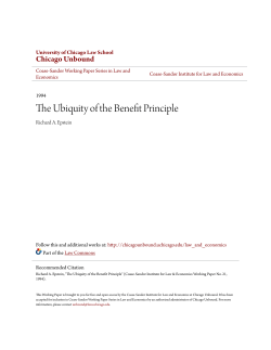 The Ubiquity of the Benefit Principle - Chicago Unbound