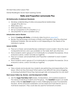 Ratio and Proportion Lemonade Plus