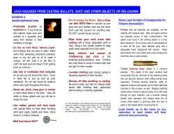 lead hazards from casting bullets, shot and other