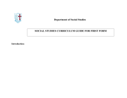 Department of Social Studies SOCIAL STUDIES