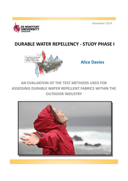 durable water repellency - study phase i