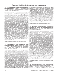 Ruminant Nutrition: Beef: Additives and Supplements