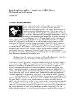 Towards an Understanding of Antonin Artaud`s Film Theory - U-Turn