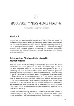 Biodiversity Keeps People Healthy