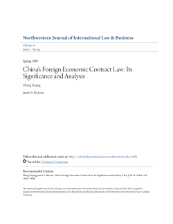 China`s Foreign Economic Contract Law: Its Significance and Analysis