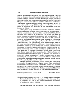 158 Indium Magazine of History relation between party affiliation