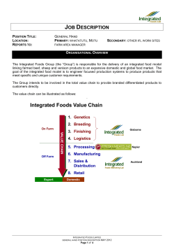 Integrated Foods Value Chain