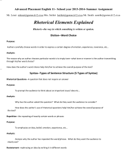 Rhetorical Elements Explained