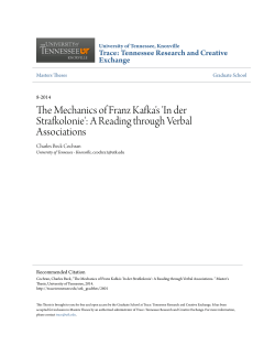 The Mechanics of Franz Kafka`s `In der Strafkolonie`