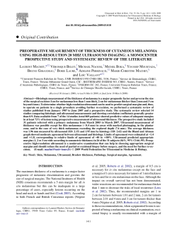 Preoperative Measurement Of Thickness Of Cutaneous Melanoma