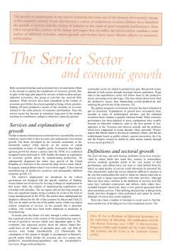 Services and explanations of growth Definitions and sectoral growth