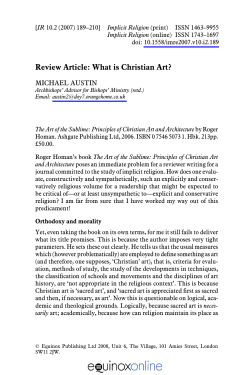 Review Article: What is Christian Art?