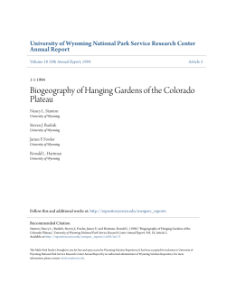 Biogeography of Hanging Gardens of the Colorado Plateau