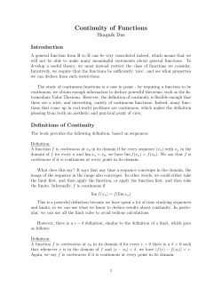 Continuity of Functions