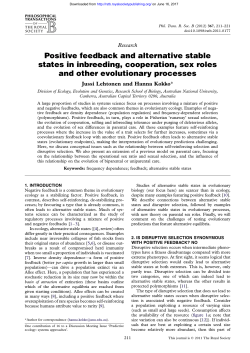 Positive feedback and alternative stable states in inbreeding