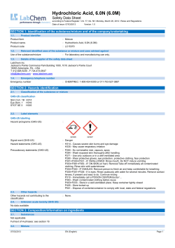 Hydrochloric Acid, 6.0N