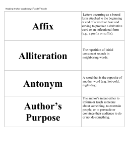 Affix Alliteration Antonym Author`s Purpose