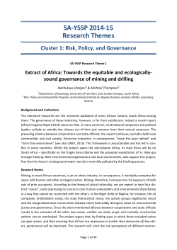 SA-YSSP 2014-15 Research Themes