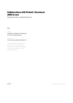 Collaborations with Parkett : [brochure] 1984 to now
