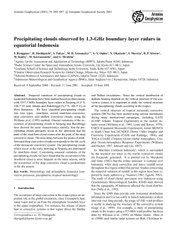 Precipitating clouds observed by 1.3
