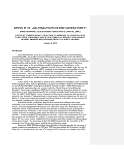 Disposal of Highlevel Nuclear Waste and Mixed Hazardous Waste