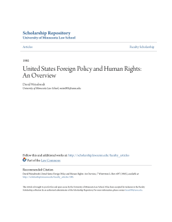 United States Foreign Policy and Human Rights: An Overview
