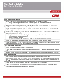 Cold Weather Checklist - James A. Connors Associates