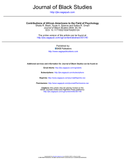 contributions of african americans to the field of psychology