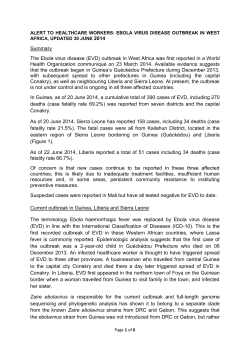 Ebola Virus Outbreak in West Africa