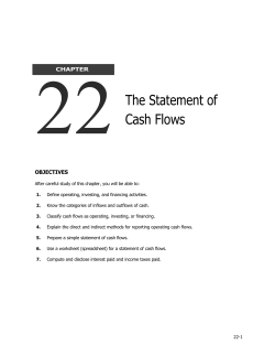 The Statement of Cash Flows