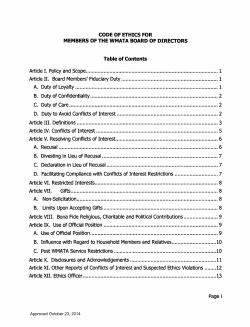 Code of Ethics