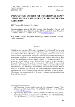 PRODUCTION SYSTEMS OF TRADITIONAL LEAFY VEGETABLES