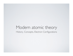 Modern Atomic Theory